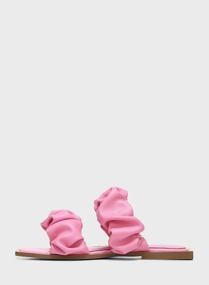 Circus NY Ruched Strap Flat Sandals