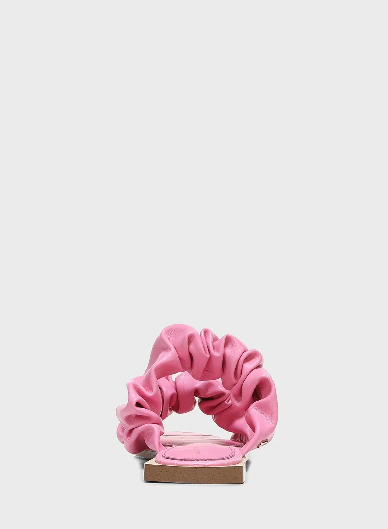 Circus NY Ruched Strap Flat Sandals