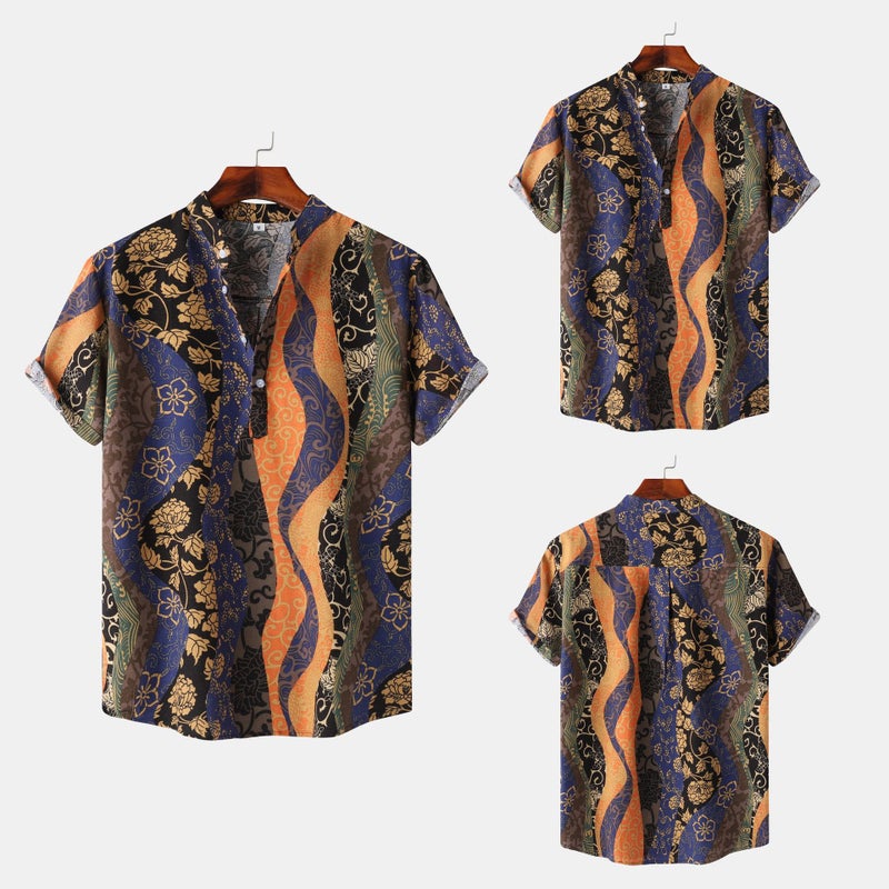 Men'S Short-Sleeved Shirt 2025 Plus Size Casual Hawaiian Printed Shirt Men'S Men'S Clothing - Image 4