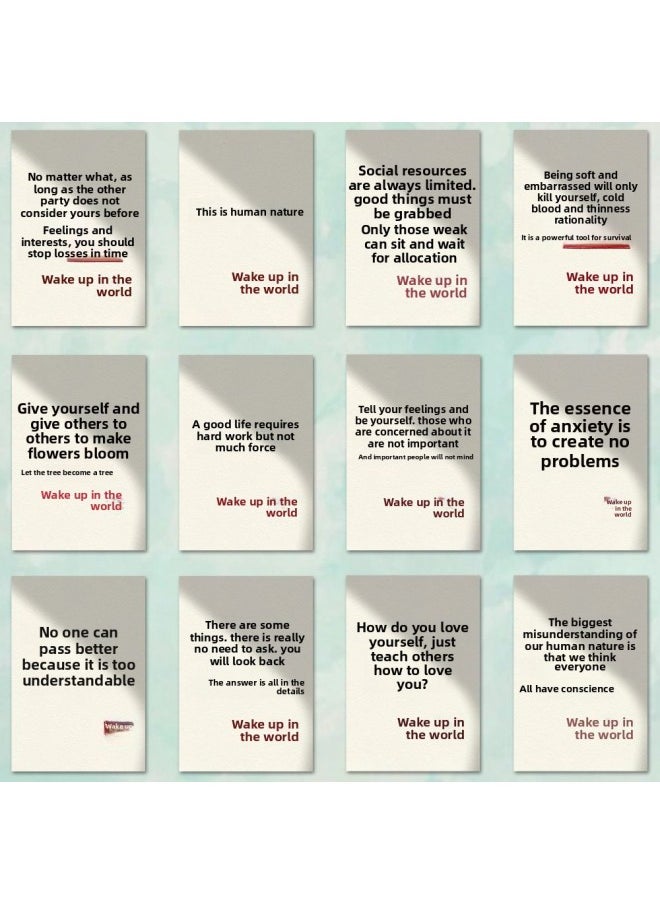 Generic - 96 Human Sober Stickers Inspirational Simple Healing Exquisite High Color Value Exquisite Copy Notebook Desktop Stickers-Color:[hot-selling Hot Item] The Remaining Time Is 00:5948 Cards: A Set Of I That Is Sober In The World + Lucky Bag - Image 1