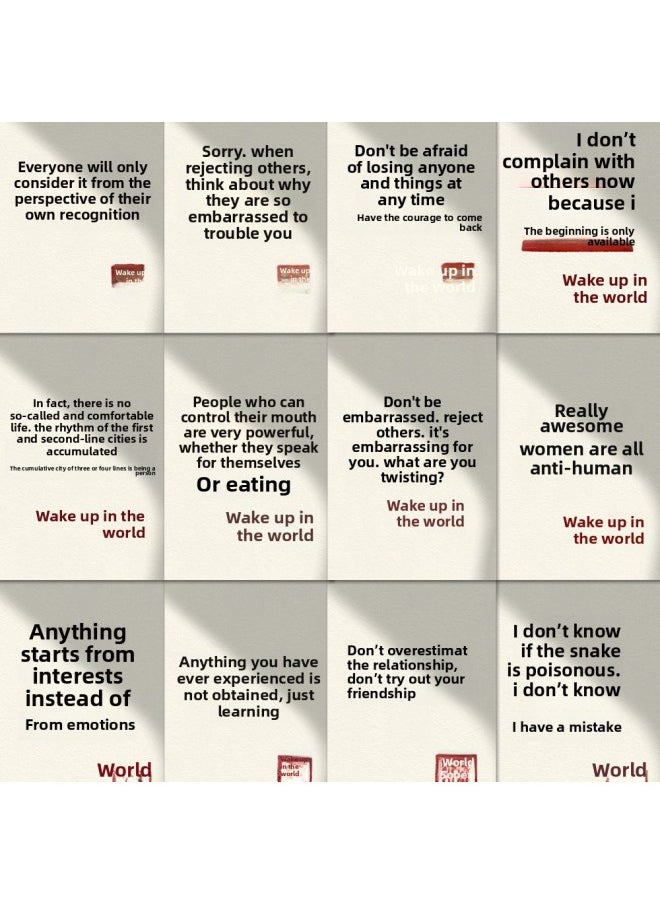 Generic - 96 Human Sober Stickers Inspirational Simple Healing Exquisite High Color Value Exquisite Copy Notebook Desktop Stickers-Color:[hot-selling Hot Item] The Remaining Time Is 00:5948 Cards: A Set Of I That Is Sober In The World + Lucky Bag - Image 1