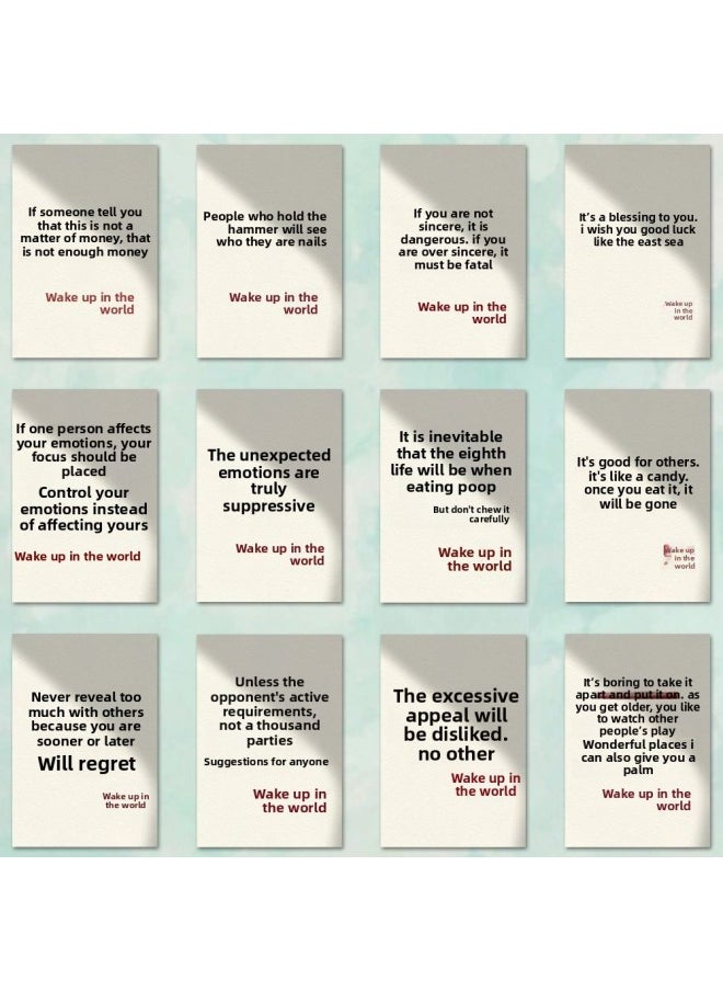 Generic - 96 Human Sober Stickers Inspirational Simple Healing Exquisite High Color Value Exquisite Copy Notebook Desktop Stickers-Color:[hot-selling Hot Item] The Remaining Time Is 00:5948 Cards: A Set Of I That Is Sober In The World + Lucky Bag - Image 1