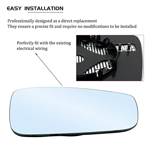 SKARUMMER New Passenger Side Heated Mirror Glass Replacement for 2011-2018 Volkswagen VW Passat Jetta Beetle - Right Pass Heated Convex Mirror Glass with Rear Holder - Image 5