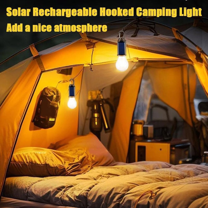 coku Solar Powered Rechargeable Emergency LED Light Bulb, Portable Waterproof Hanging Camping Lantern with 3 Modes & USB Charging, Outdoor Tent Lights for Hiking, Car, Household, Traveling (Pack 10) - Image 3
