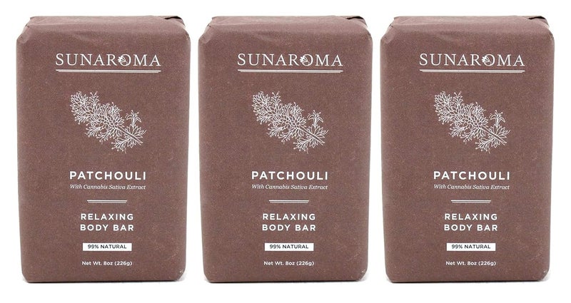 Sunaroma Soap Bar Patchouli 8 Ounce 236ml 3 Pack