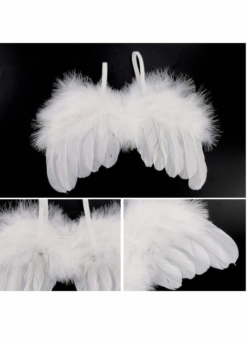Y&D Newborn Baby Photography Prop Outfits Feather Wings with Headband Set  - Image 3