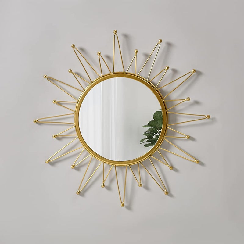 KKTAPOS Gold Mirrors for Wall - Metal Sunburst Wall Mirror Room Decor & Home Decor, Boho Mirror Wall Decor Gifts for Women & Moms (Small, Sunshine) - Image 1