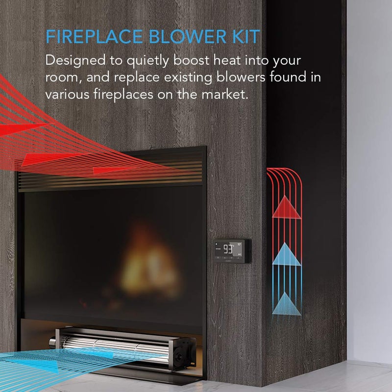 AC Infinity AC Infinity AIRBLAZE T10, Universal Fireplace Blower Fan Kit 10" with Temperature and Speed Controller, Compatible with Lennox, Hearth Glo, Majestic, Rotom Fireplaces, for Home Heat Circulation  - Image 2