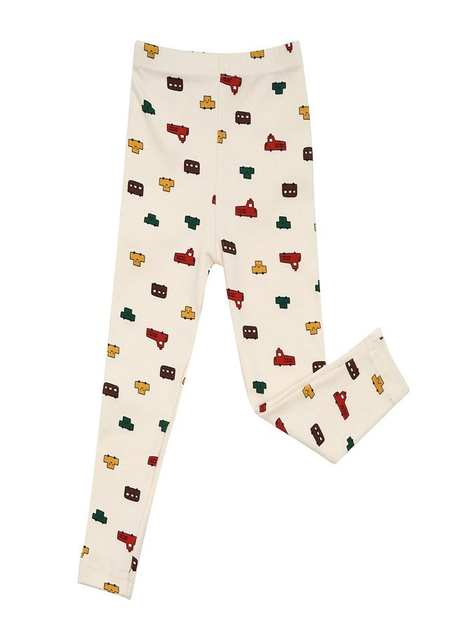 AVAUMA Baby Boys Girls Pajama Set 6M-8T Kids Cute Toddler Snug fit Pjs Cotton Sleepwear (MiniCar_Ivory M) - Image 3