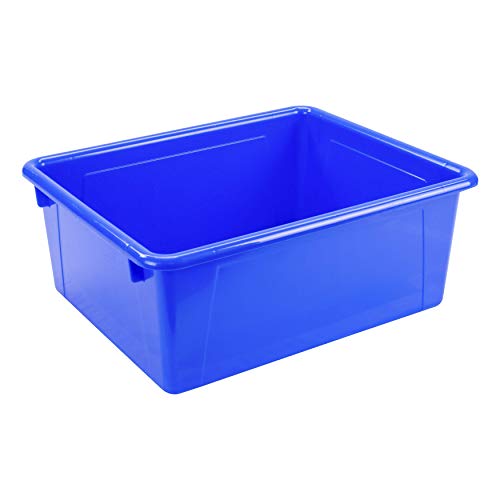 Storex Letter Size Deep Storage Tray – Organizer Bin for Classroom, Office and Home, Blue, 5-Pack (62524A05C), 10 x 13 x 5 Inches - Image 4