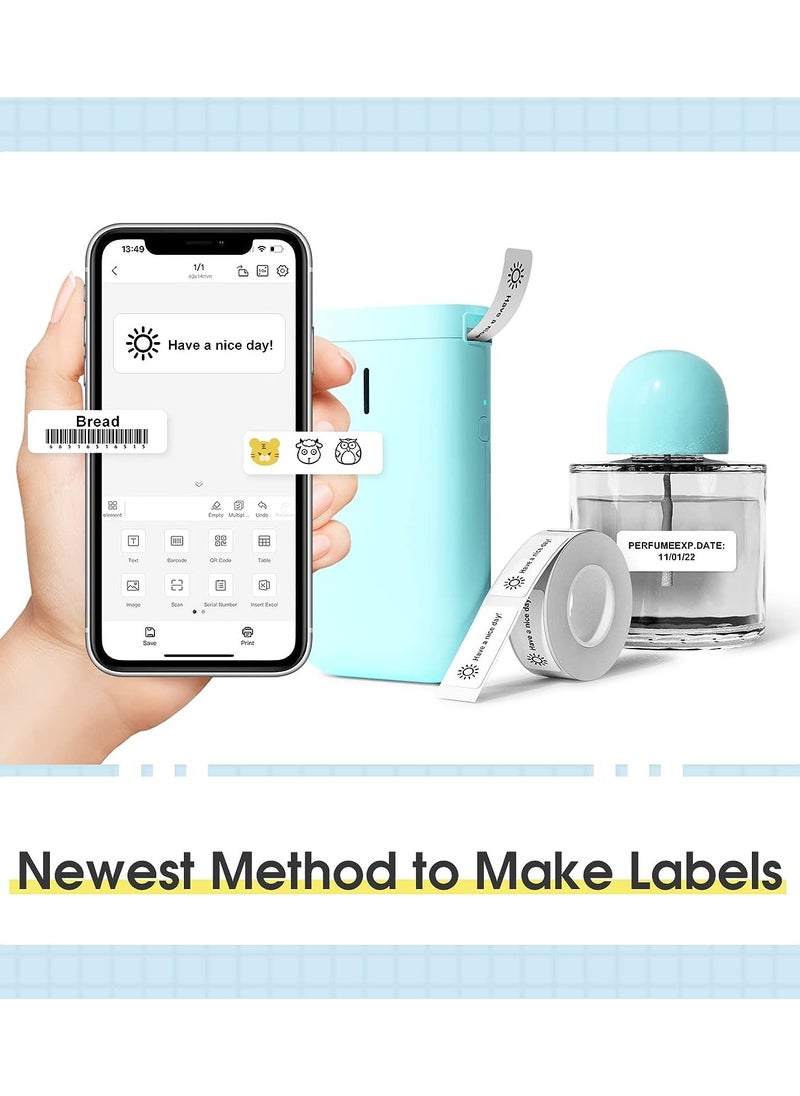 NIIMBOT - NIIMBOT Label Maker Machine D11 Label Printer Tape Included Portable Wireless Connection Multiple Templates Available for Phone Pad Easy to Use Office Home Organization USB Rechargeable - Image 1