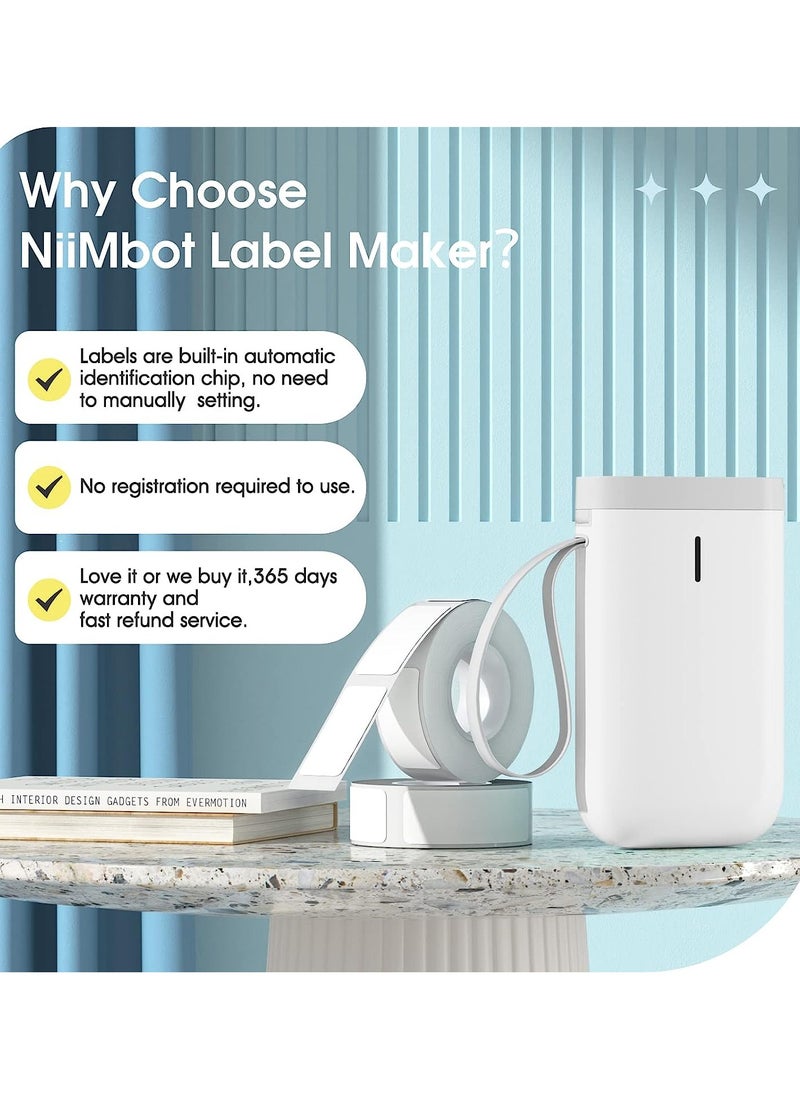 NIIMBOT - NIIMBOT Label Maker Machine D11 Label Printer Tape Included Portable Wireless Connection Multiple Templates Available for Phone Pad Easy to Use Office Home Organization USB Rechargeable - Image 1