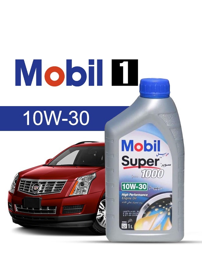 موبيل زيت محرك سيارة كاديلاك، SRX 2016 - 2009 - لزوجة 10w30 موبيل سوبر 6 لتر، مع فلتر زيت المحرك - 2009 2010 2011 2012 2013 2014 2015 2016