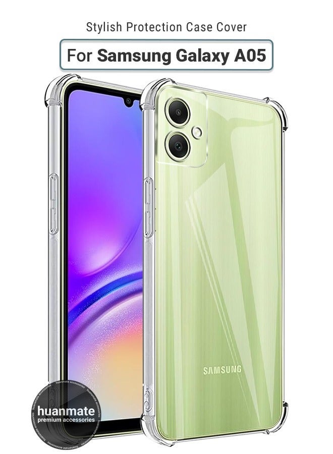 huanmate Samsung Galaxy A05 Shock Proof Case Cover - Ultra Clear, Durable & Accurate Cut-outs - Scratch, Dust & Smudge Protection - Clear Silicon Back Cover for Samsung Galaxy A05 - Image 1