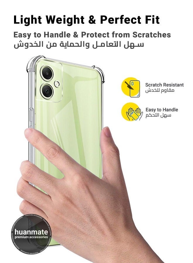 huanmate Samsung Galaxy A05 Shock Proof Case Cover - Ultra Clear, Durable & Accurate Cut-outs - Scratch, Dust & Smudge Protection - Clear Silicon Back Cover for Samsung Galaxy A05 - Image 3