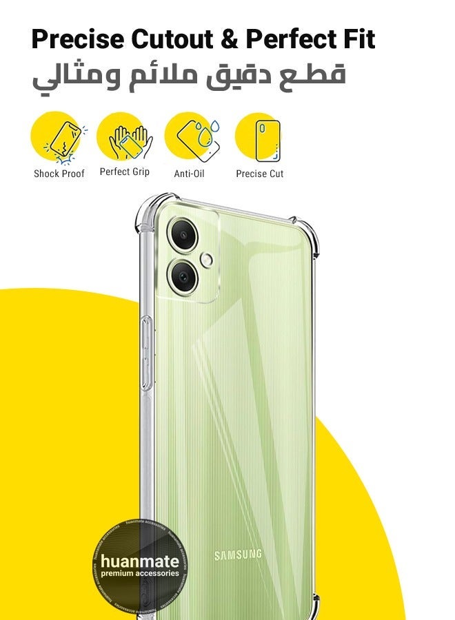 huanmate Samsung Galaxy A05 Shock Proof Case Cover - Ultra Clear, Durable & Accurate Cut-outs - Scratch, Dust & Smudge Protection - Clear Silicon Back Cover for Samsung Galaxy A05 - Image 2
