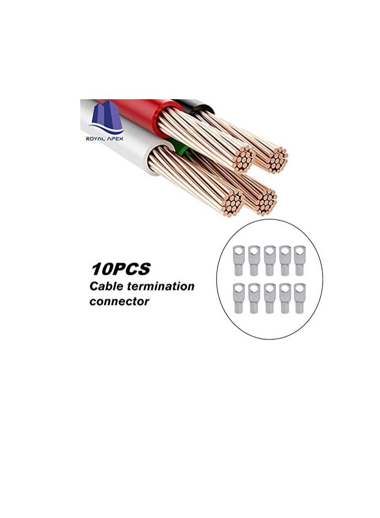 Copper Cable Lugs 10Pcs Set-Wire Terminals, Connector Cable lugs Ring Battery SC Terminals, for Marine, Solar, Automotive, Electric, Home Applications etc (Hole Size 8mm, Cable Size 150mm)  - Image 3