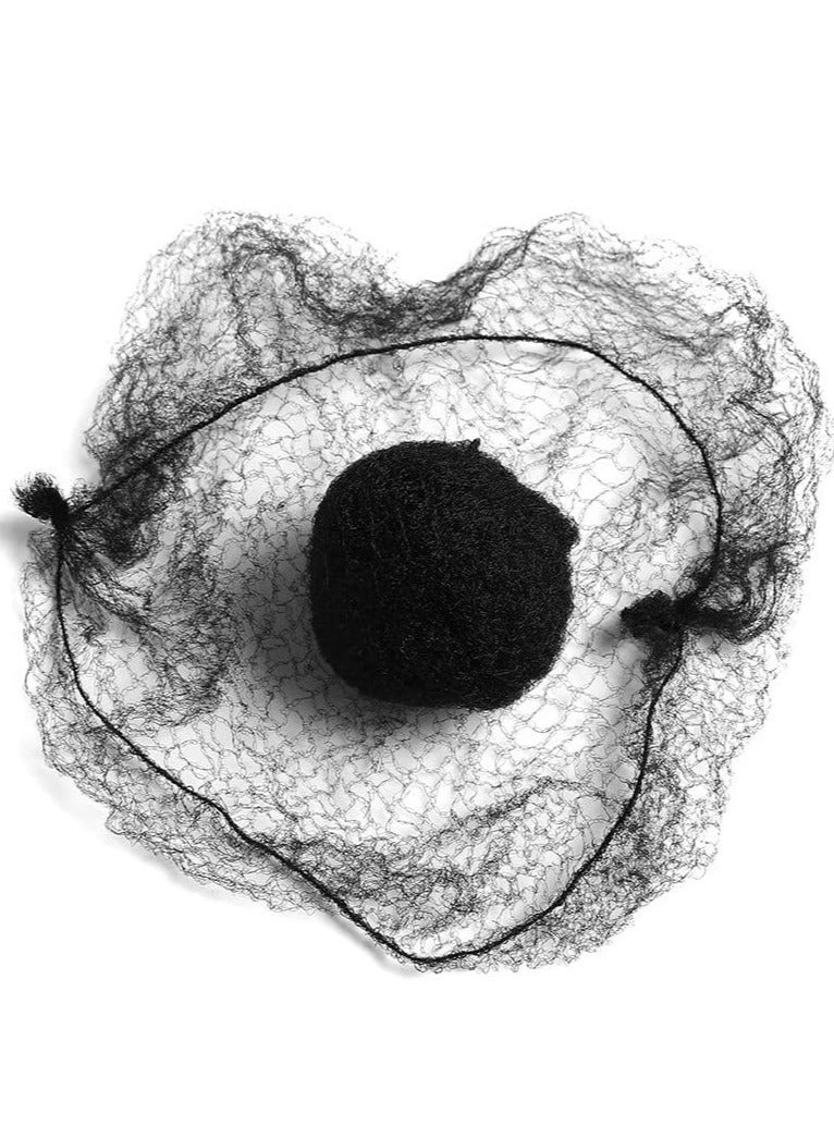 10 Pcs Invisible Hair Net - Elastic Edge Mesh Hair Bun Holder for Dance Gymnastics Women Girls Black - Image 2