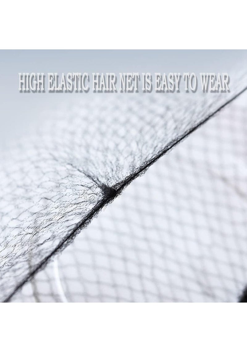 10 Pcs Invisible Hair Net - Elastic Edge Mesh Hair Bun Holder for Dance Gymnastics Women Girls Black - Image 4