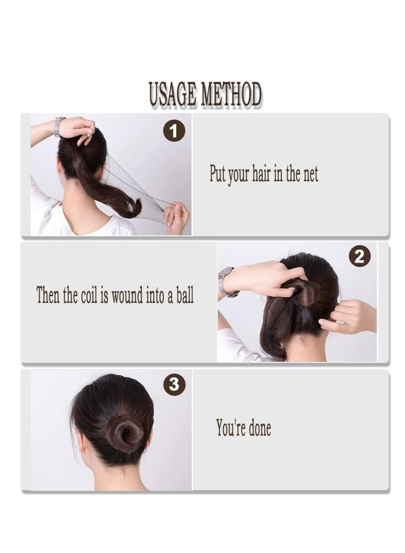 10 Pcs Invisible Hair Net - Elastic Edge Mesh Hair Bun Holder for Dance Gymnastics Women Girls Black - Image 5