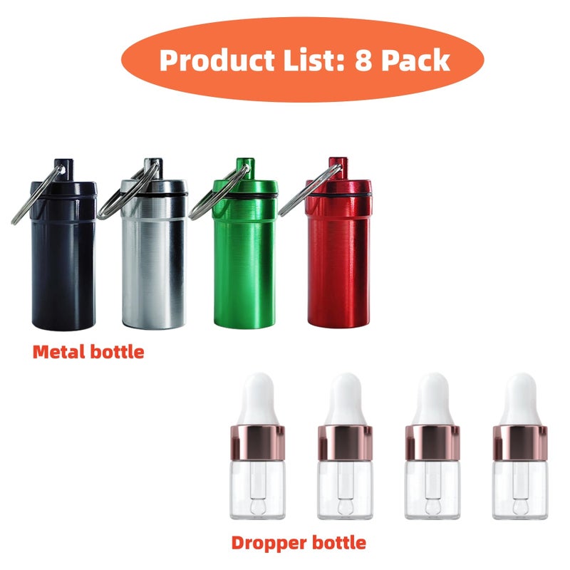 OiwMuOck 8 pcs Travel split bottle Eye dropper glass bottle Anointing oil for prayer Protective travel set for frankincense oil (2 ml) - Image 2