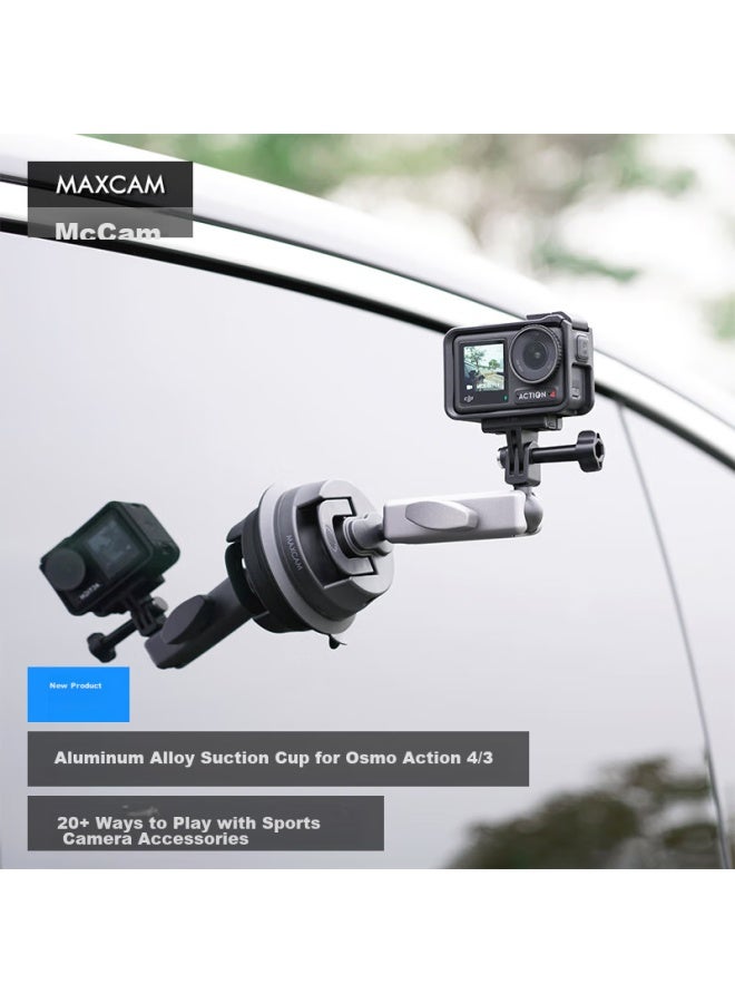 Maxcam/maisikamu, Suitable For Dji Osmo Action 5/4/3 Action Cameras, Aluminum Alloy Suction Cup, Glass Mount, Car-mounted Off-road Bracket Accessories - Image 1