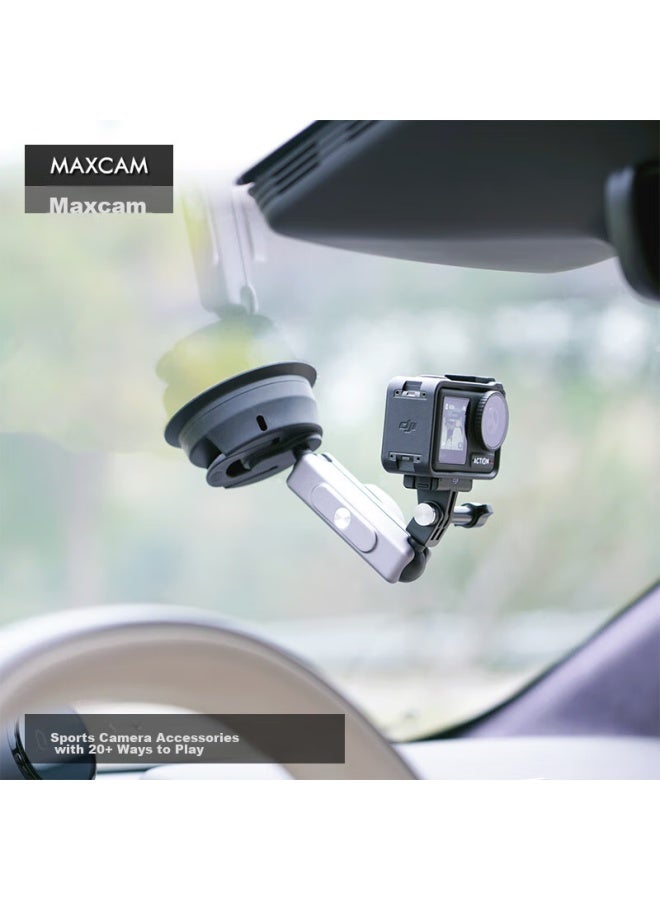 Maxcam/maisikamu, Suitable For Dji Osmo Action 5/4/3 Action Cameras, Aluminum Alloy Suction Cup, Glass Mount, Car-mounted Off-road Bracket Accessories - Image 2