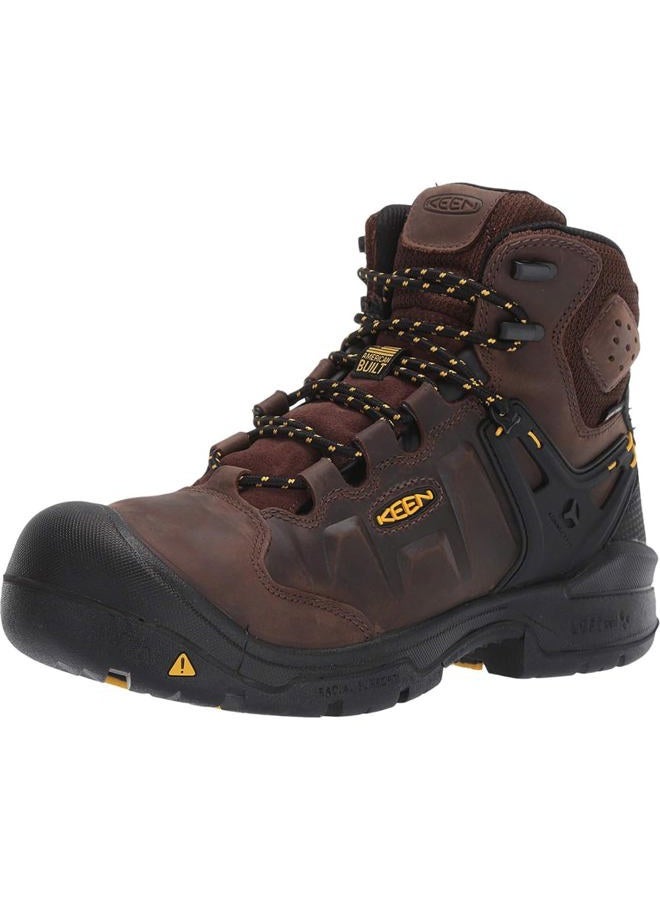 KEEN Utility Men's Dover 6" Composite Toe Waterproof Industrial Work Boots, Dark Earth/Black, 9 - Image 1