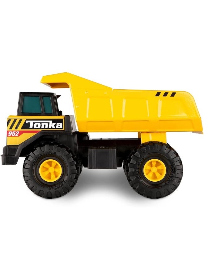 Tonka Steel Classics Mighty Dump Truck, Toy Truck, Real Steel Construction, Ages 3 and Up, Frustration-Free Packaging (FFP), Yellow - Image 1