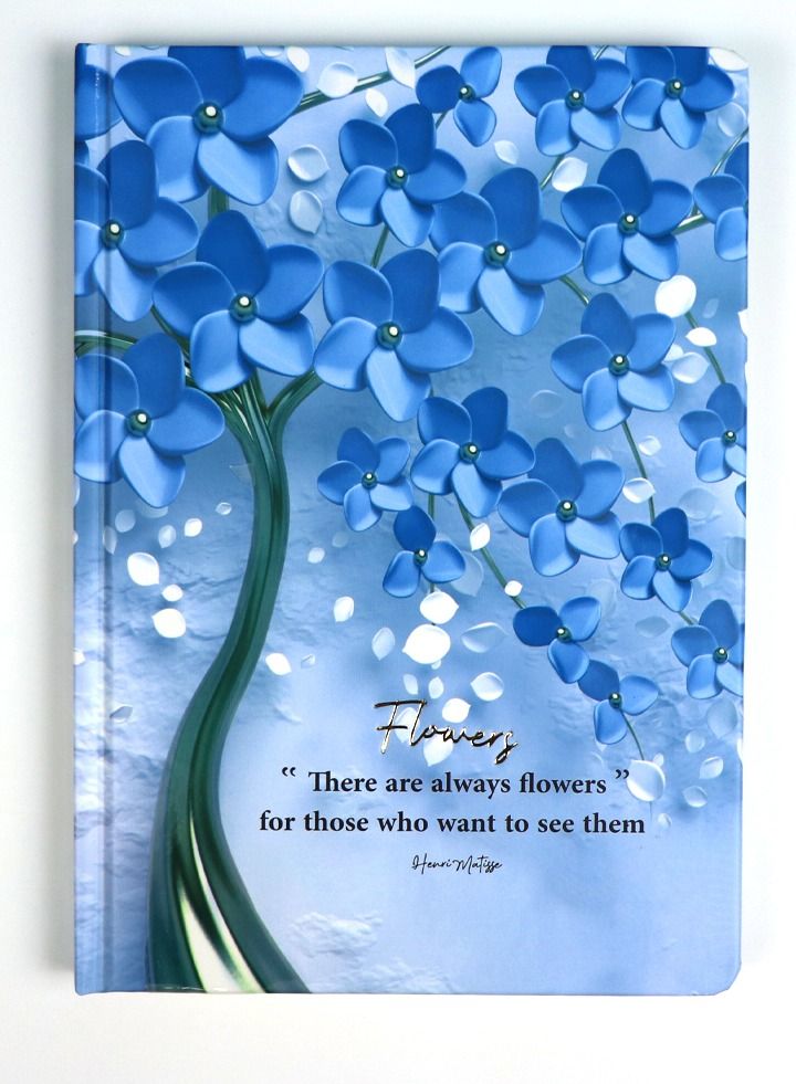 Borg El Arab Notebook Hard Cover Flowers Blue  - Image 1