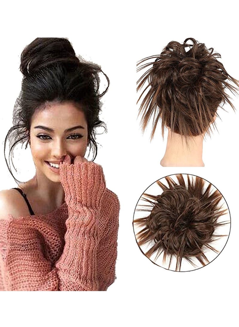 Estelle Messy Cocktail Bun hair bun hair bang hair extension elastic hair ban Hair Piece Hair Tousled Updo Hair Extensions Hairpiece Synthetic Hair Extensions Scrunchies Hairpiece for Women #30T4 - Image 1