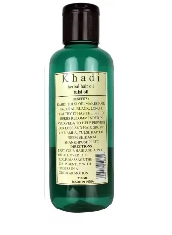 Khadi Herbal Tulsi hair oil 1050ml(5 pach,210 ml eack) - Image 2