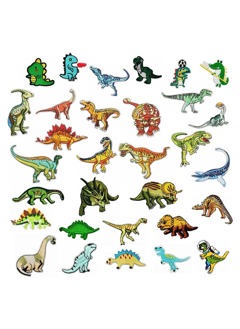 Generic - 32 PCS Embroidered Patches Dinosaur Sew On/Iron On Patch Applique Dinosaurs Appliques Stickers for Clothes Dress Hat Jeans DIY Accessories - Image 1