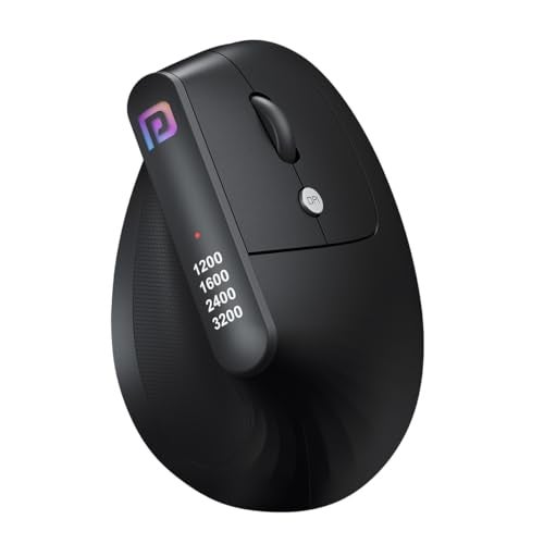 Portronics Toad Ergo Vertical Advanced Wireless Ergonomic Mouse 2.4Ghz, 6D Button, Wrist Support, Adjustable DPI Upto 3200, Supports Hand Posture(Black) - Image 1