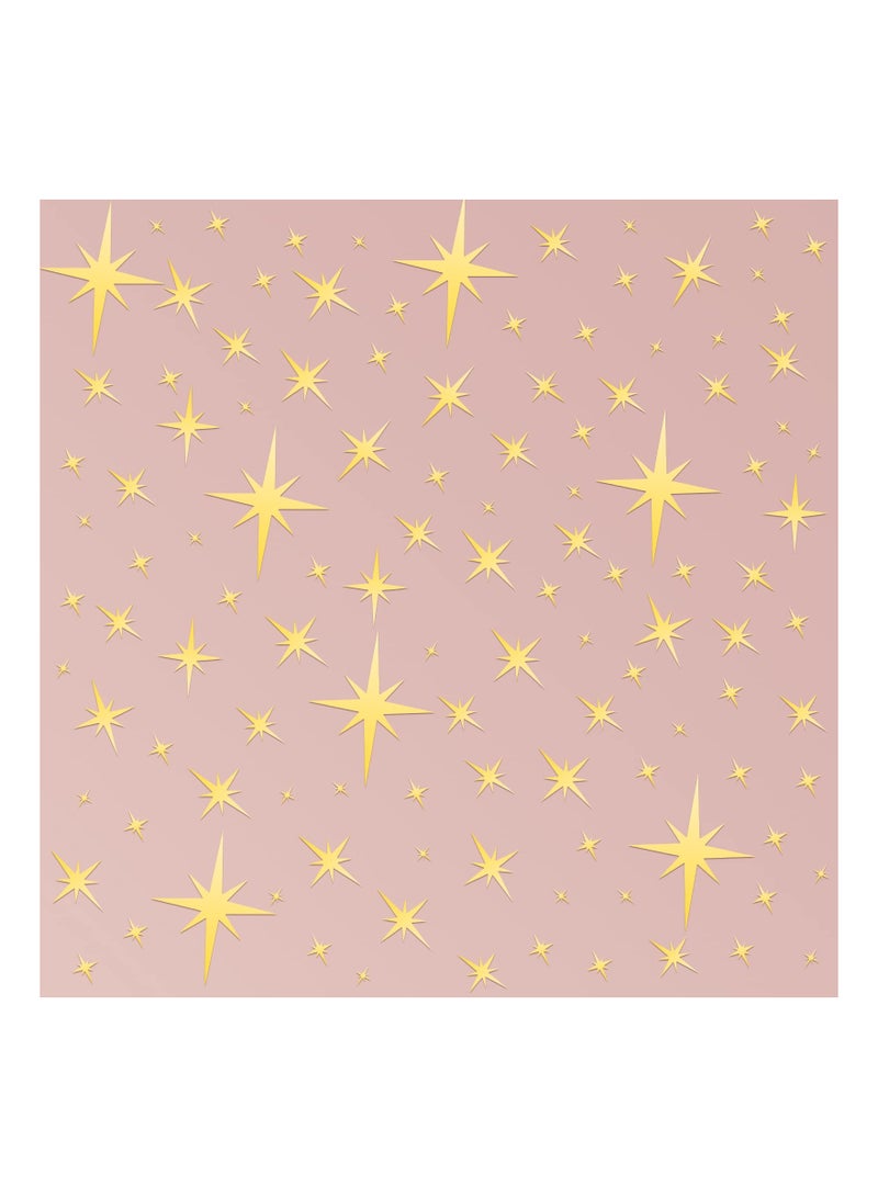 Luckam 82 Pieces Removable Mirror Wall Stickers 3D Acrylic Setting Sticker Decal for Home Living Room Bedroom Decor Gold Star Style - Image 1