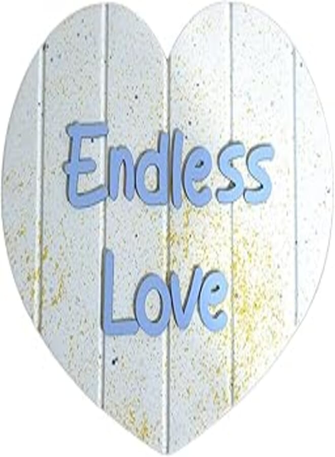 Momentum Momentum Wood Heart-Shaped Wall Accessory with a Quote Endless Love 