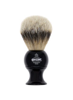 Kent BLK8 Shaving Brush with Soft Silvertip Badger Bristles and Black Resin Handle to use with Shave Cream or Soap for a Perfect Lather. Luxury Shaving Since 1777, Made in England