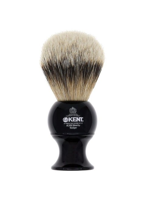 Kent BLK8 Shaving Brush with Soft Silvertip Badger Bristles and Black Resin Handle to use with Shave Cream or Soap for a Perfect Lather. Luxury Shaving Since 1777, Made in England