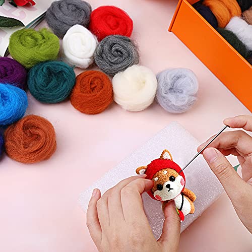 Mayboos 30 Colors Wool Roving Yarn for Needle Felting - DIY Craft Fiber Wool for Wet Felting - 3g/Color (Dark Color) - Image 5