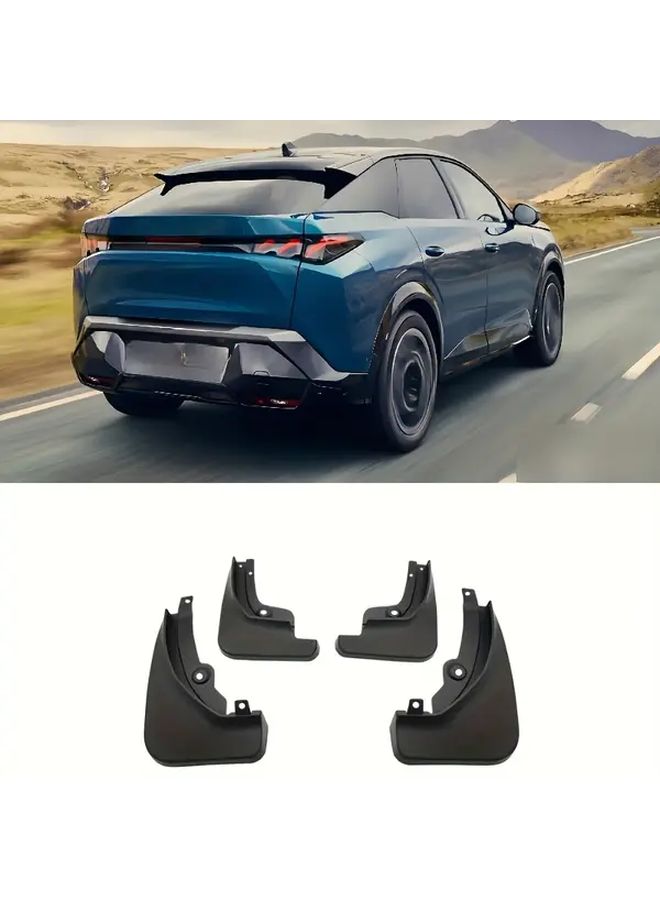 4 قطع من مجموعة واقيات الطين الأسود لسيارة Peugeot 3008 Mk2 GT 2017-2019، الرفارف الخلفية مصنوعة من البلاستيك المتين، إكسسوارات السيارة لحماية المركبة - Image 3