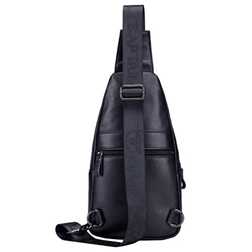 Hebetag Leather Sling Bag Crossbody Backpack for Men Women Outdoor Travel Shoulder Chest Pouch Casual Hiking Pack - Image 3