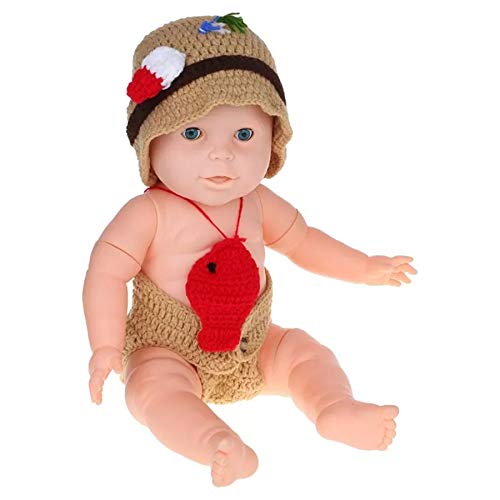 A-cool Newborn Photography Props Baby Photo Outfits Crochet Fishing Fisherman & Fish Hat Diaper （0-12 Months） - Image 1