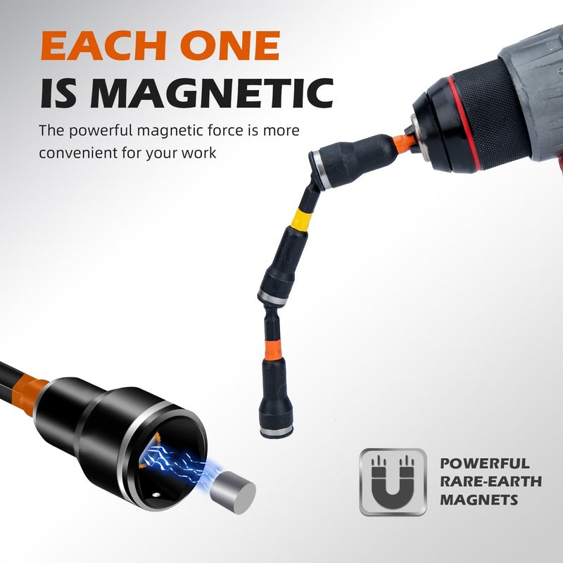 AKM TOOL 16Pcs Magnetic Nut Driver Set, Nut Driver Set for Impact Drill, 1/4" Quick-Change Hex Shank | SAE & Metric | Cr-V Steel, Impact Nut Driver Set, Nut Drivers for Stainless Steel Bolts - Image 3