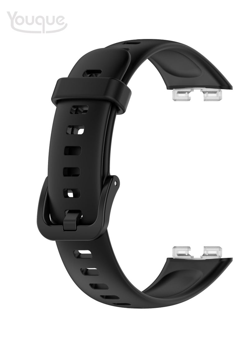Youque TPU Sport Watch Strap/Watchband Compatible with Huawei Band 8/HUAWEI Band 9 Black  - Image 1