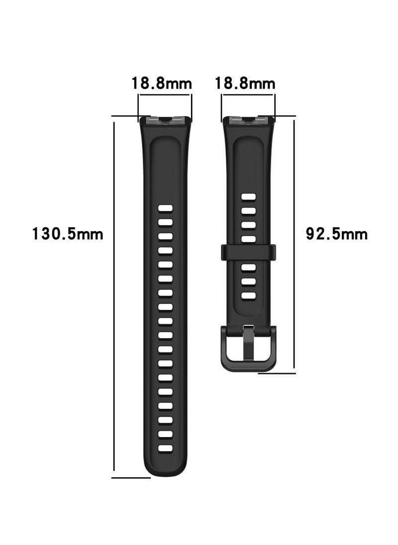 Youque TPU Sport Watch Strap/Watchband Compatible with Huawei Band 8/HUAWEI Band 9 Black  - Image 3