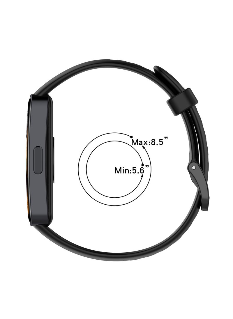 Youque TPU Sport Watch Strap/Watchband Compatible with Huawei Band 8/HUAWEI Band 9 Black  - Image 2