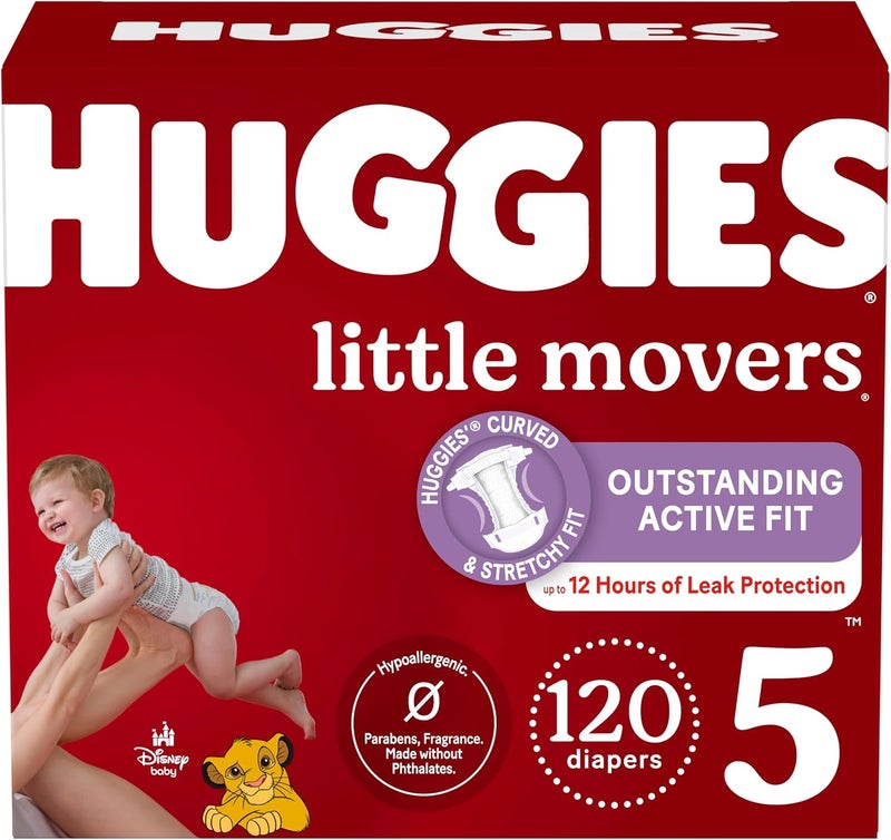 Huggies Little Movers Baby Diapers, Size 5 - Image 1