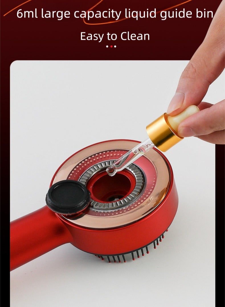 أونليماي فقط جهاز تدليك فروة الرأس الكهربائي مع EMS والعلاج بالضوء الأحمر لنمو الشعر - مشط توزيع زيت الشعر، جهاز تدليك عميق محمول للعناية بفروة الرأس والاسترخاء وتسكين الألم ومنع تساقط الشعر (أحمر) - Image 3