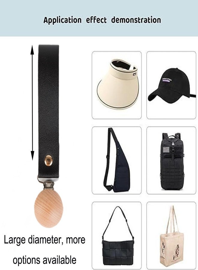 Agirlvct Hat Clip for Travel on Bag,Clips to Hold Christmas Stockings,Strong Wooden Clip for Hanging Sun Straw Hat Stocks,Backpack Hands Free Hat Holder for Women's Beach Summer Travel Accessory (Black) - Image 4