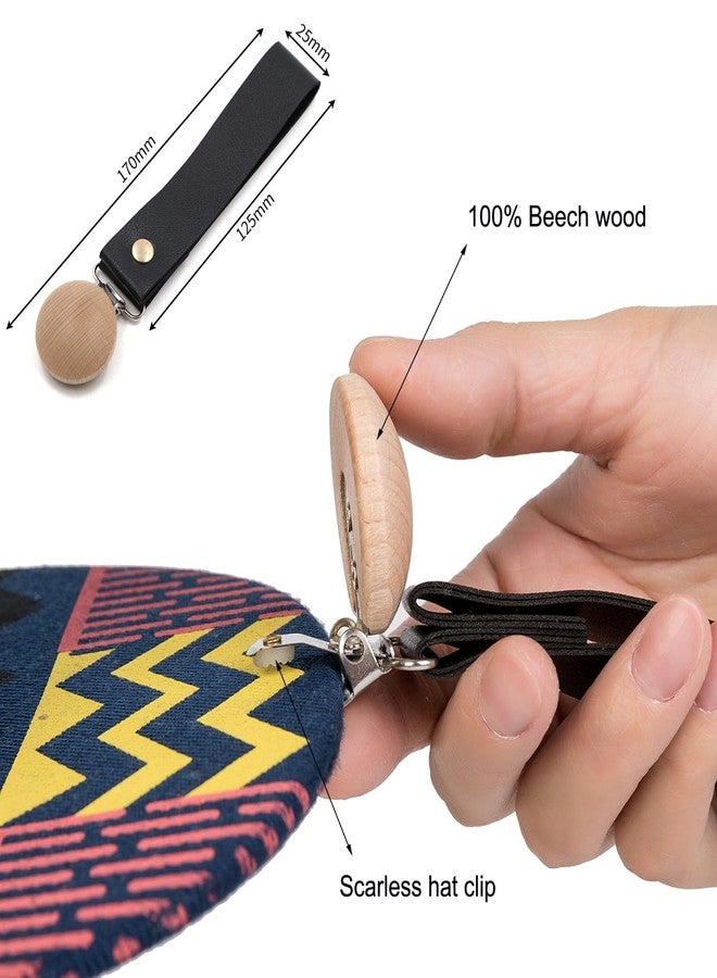 Agirlvct Hat Clip for Travel on Bag,Clips to Hold Christmas Stockings,Strong Wooden Clip for Hanging Sun Straw Hat Stocks,Backpack Hands Free Hat Holder for Women's Beach Summer Travel Accessory (Black) - Image 3